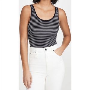 Yummie Ruby scoop neck striped bodysuit
